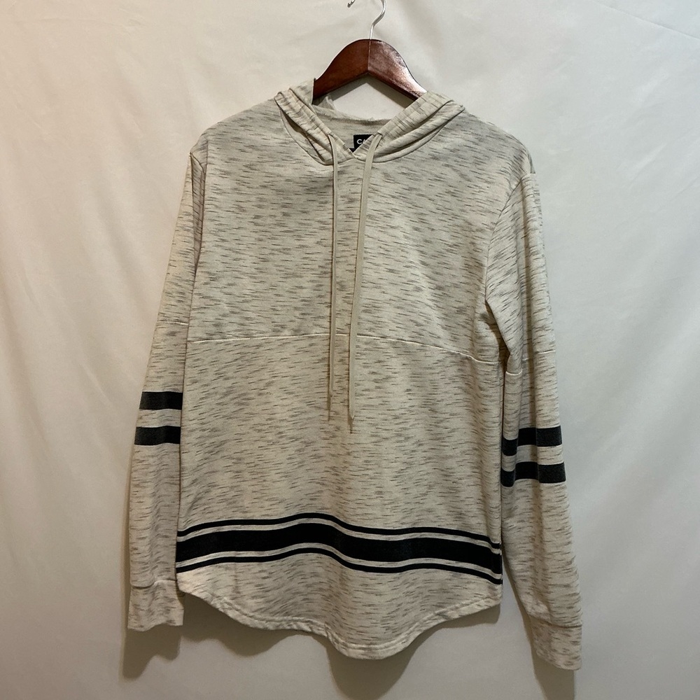 Carbon Men's Cream and Black Hoodie Shirt Size Medium